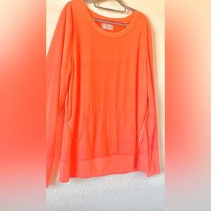Aspire Women’s Neon Coral Long Sleeve Pullover Sweatshirt